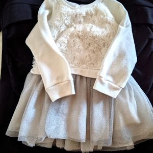 Cat & Jack baby winter white dress with tutu